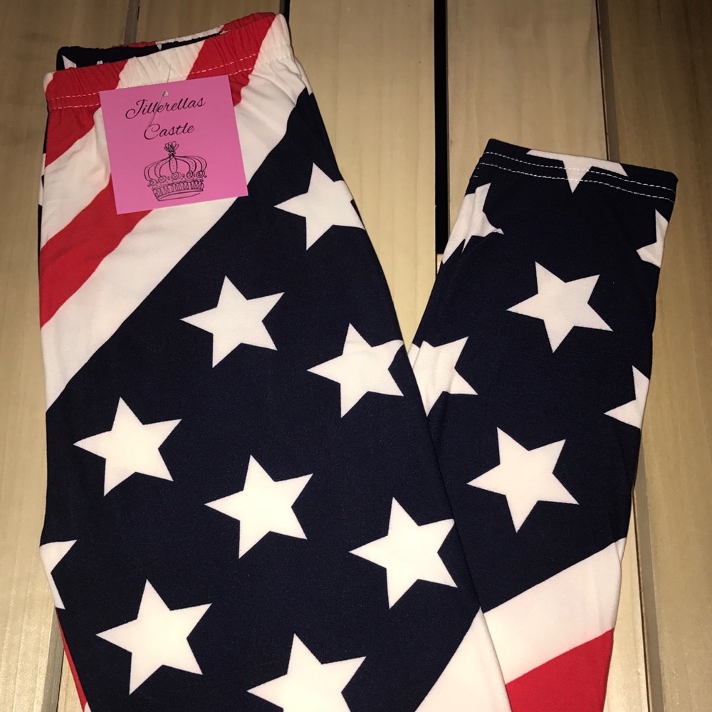 Leggings Stars and Stripes One Size Buttery Soft